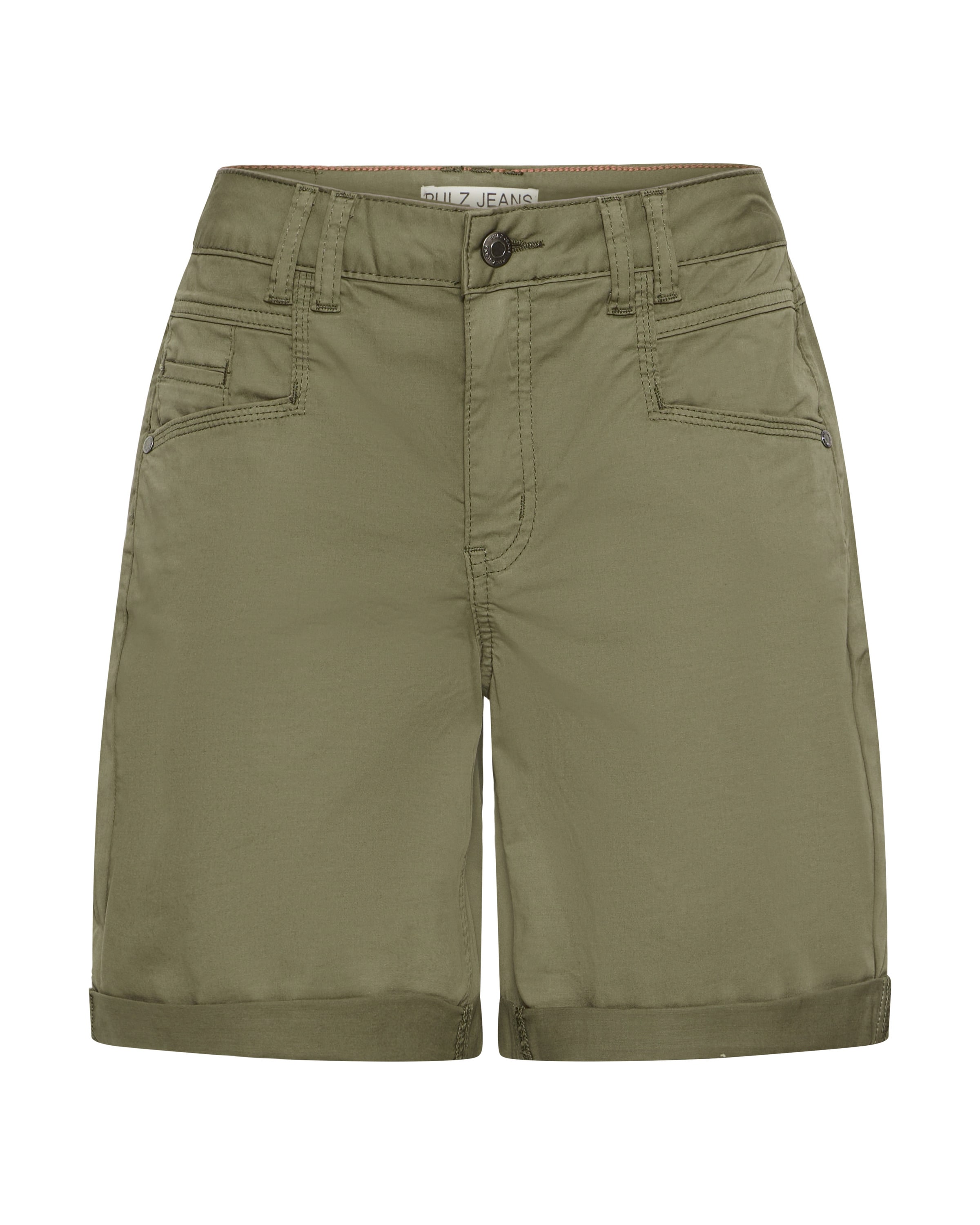 Pulz Regular Broek 'PZEVELYN' in Groen: voorkant