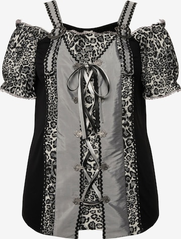 Ulla Popken Traditional blouse in Black: front