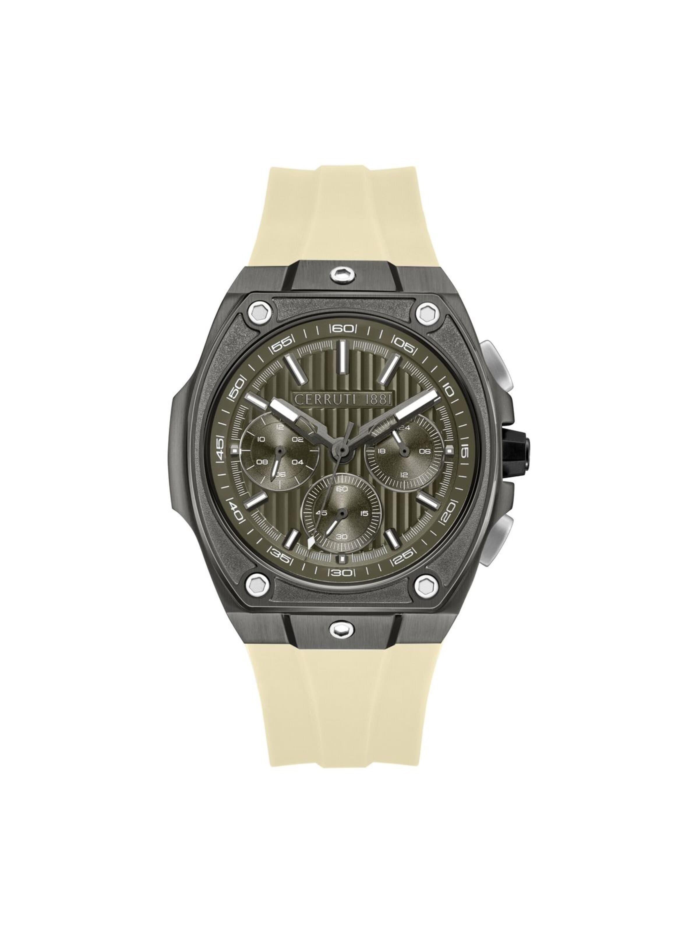 Montre à affichage analogique CERRUTI 1881 en beige : devant