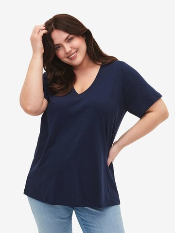 Zizzi Shirt 'Mbrea' in Blue: front