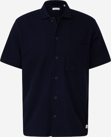 KnowledgeCotton Apparel Regular fit Overhemd in Blauw: voorkant