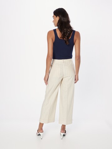 Wide leg Pantaloni cu dungă 'LARABETH' de la Lauren Ralph Lauren pe bej