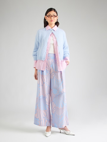 Sublevel - Pierna ancha Pantalón plisado en azul