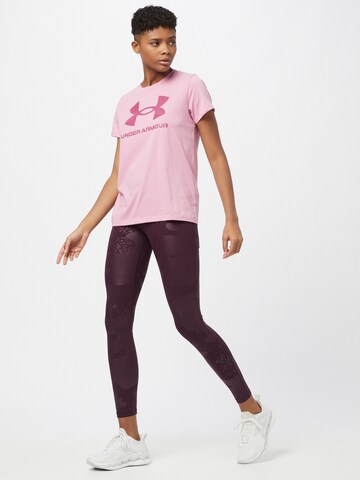 rožinė UNDER ARMOUR Sportiniai marškinėliai