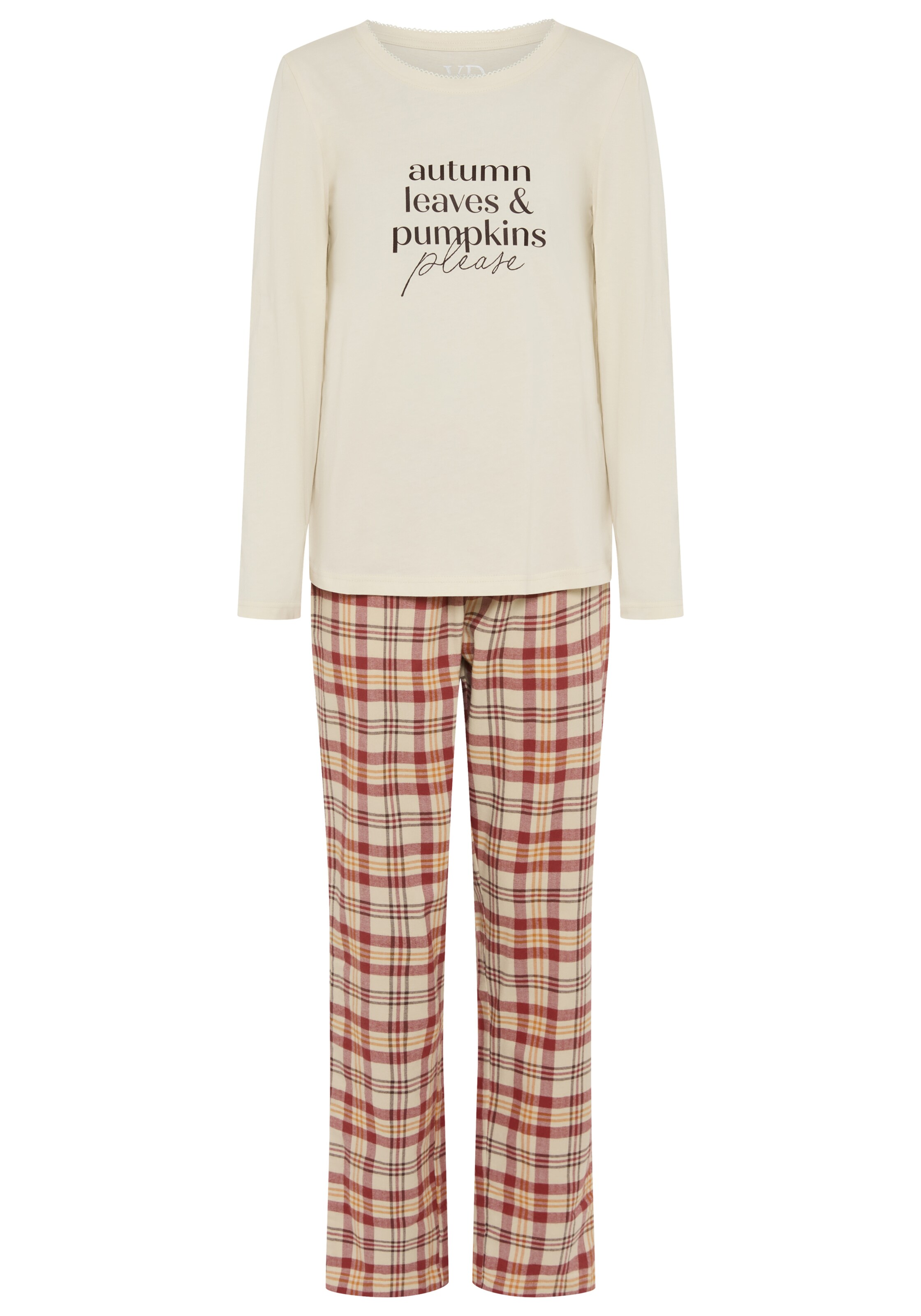 VIVANCE Pyjama in Beige: voorkant