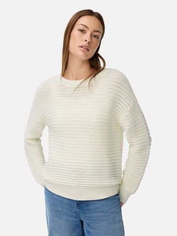 CAMEL ACTIVE Strickpullover aus einem Baumwollmix in Weiß: Vorderseite