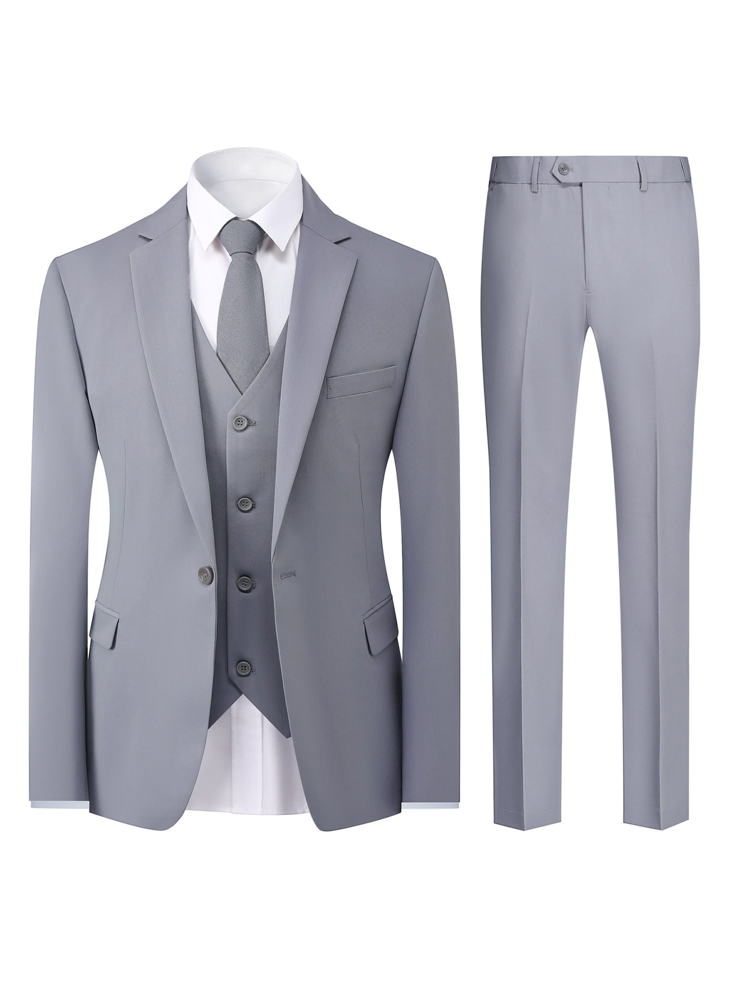 YOUTHUP Suit 'Stramm' in Grey: front