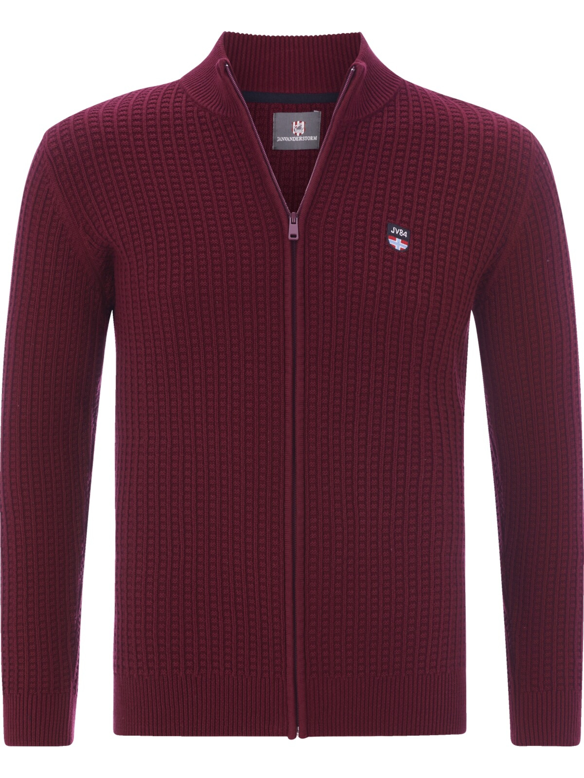 Jan Vanderstorm Strickjacke 'Onerva' in Rot: Vorderseite