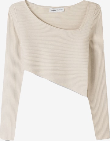 Bershka Sweater in Beige: front