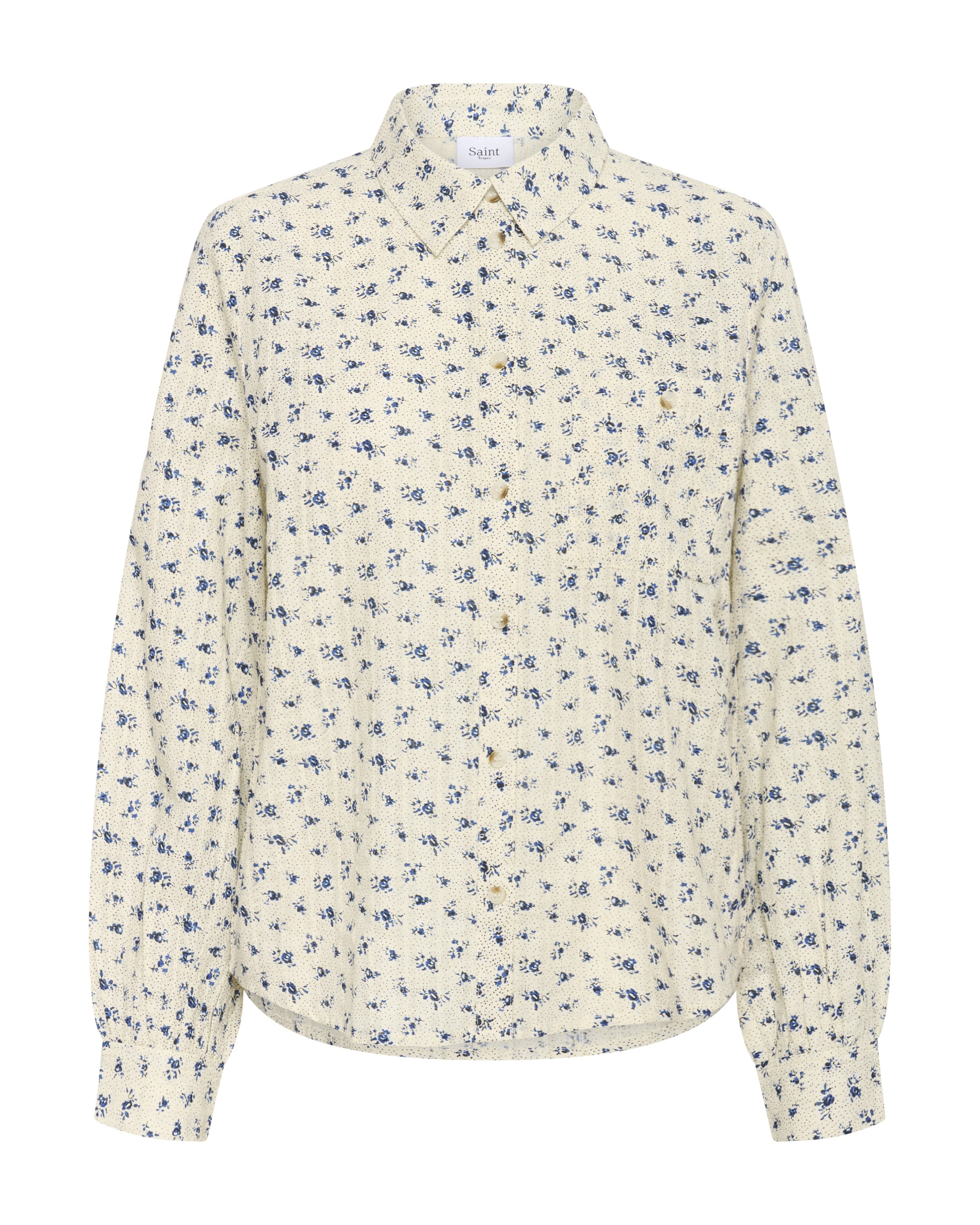 SAINT TROPEZ Chemisier 'OmeliaSZ' en L en beige / marine, Vue avec produit