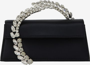 Clutch de la faina pe negru: față