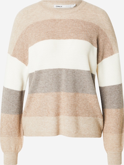 ONLY Pulover 'ONLJETTE' u sivkasto bež / taupe siva / bež siva / bijela, Pregled proizvoda