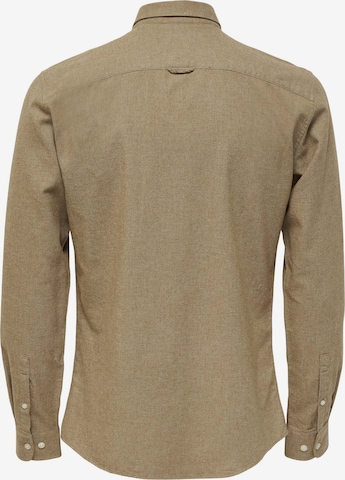 Only & Sons Regular fit Overhemd 'Niko' in Beige