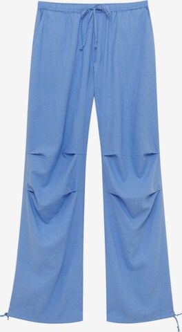 Pull&Bear Широка кройка Панталон в синьо: отпред