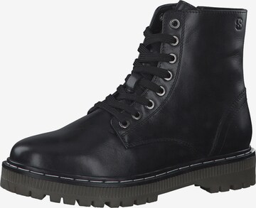 s.Oliver Lace-Up Ankle Boots in Black: front