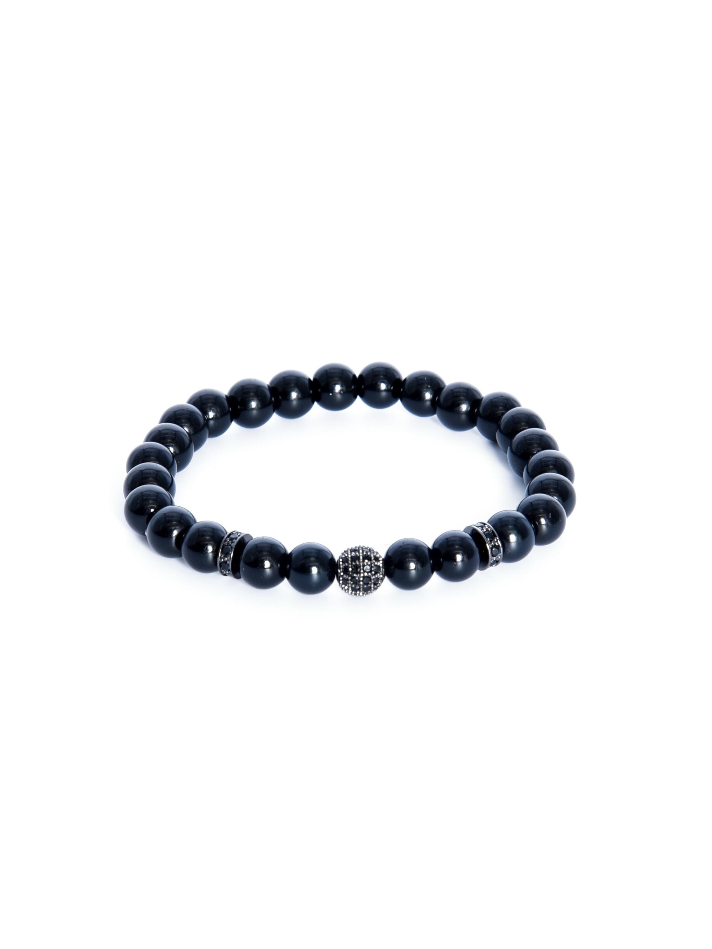 Addicted2 Armbånd 'Balance bracciale fatto a mano in argento 925 con onice nero & zirconi' i sort: forside