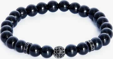 melns Addicted2 Rokassprādze 'Balance bracciale fatto a mano in argento 925 con onice nero & zirconi': no priekšpuses