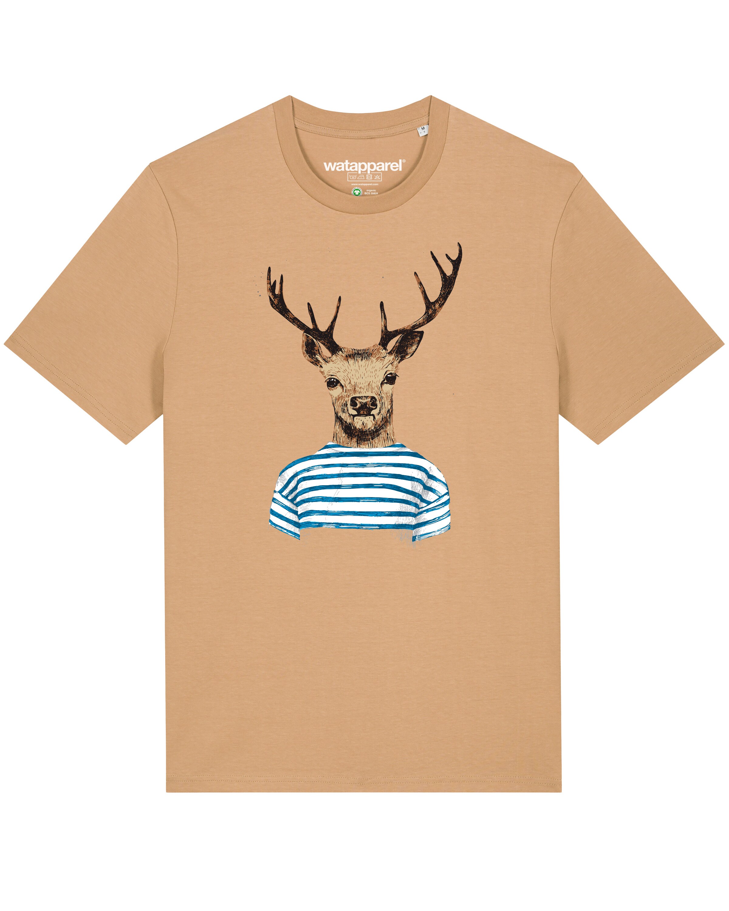 Watapparel T-Shirt ' Hirsch ' in Beige: Vorderseite