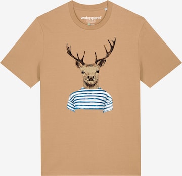 Watapparel T-Shirt ' Hirsch ' in Beige: Vorderseite