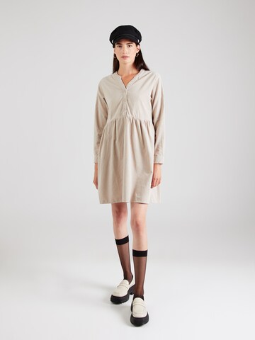 Sublevel - Vestido camisero en beige: frente
