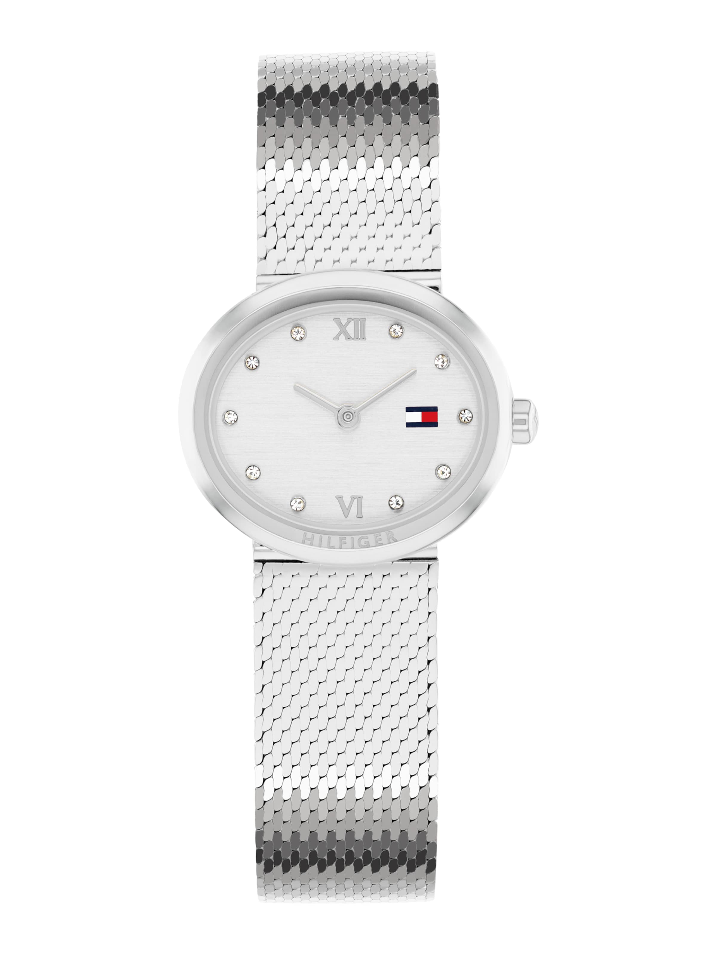 TOMMY HILFIGER Analoogkell 'MOIRA', värv Hõbe: eest vaates