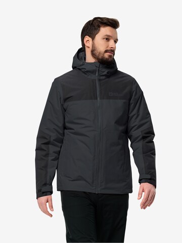 JACK WOLFSKIN Outdoorjacke 'JASPER' in Schwarz: predná strana