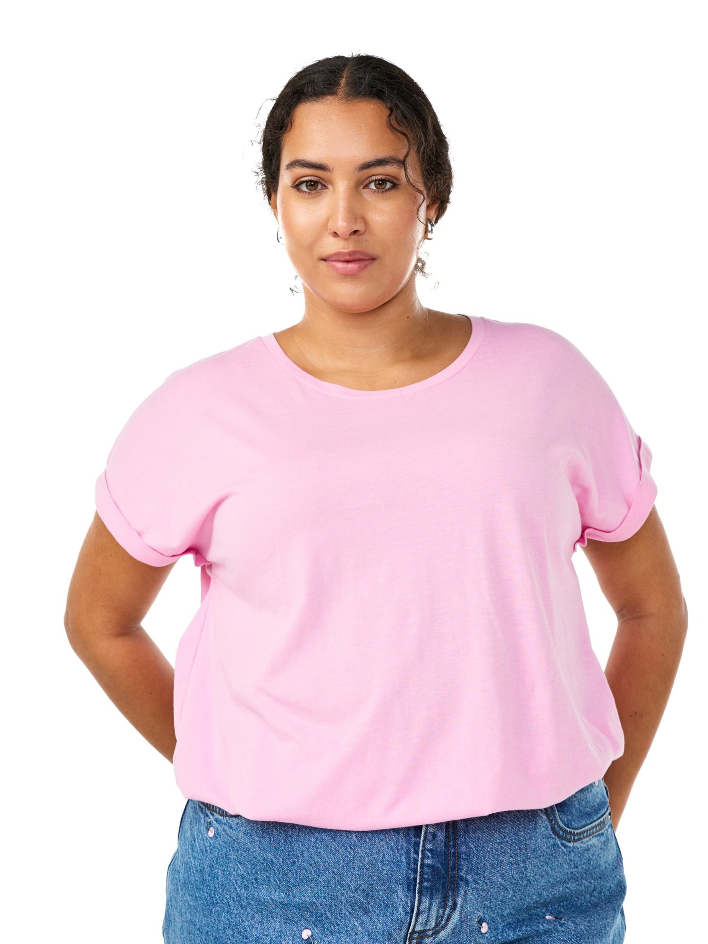 Zizzi Shirt 'MKatja' in Roze: voorkant