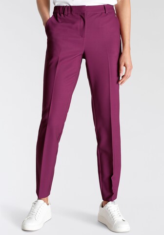 TAMARIS Slim fit Pleated Pants in Purple: front