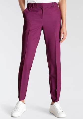 TAMARIS Slim fit Pleated Pants in Purple: front