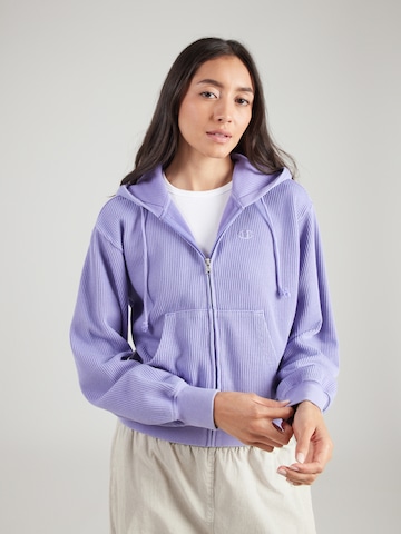 Champion - Sudadera con cremallera en lila: frente