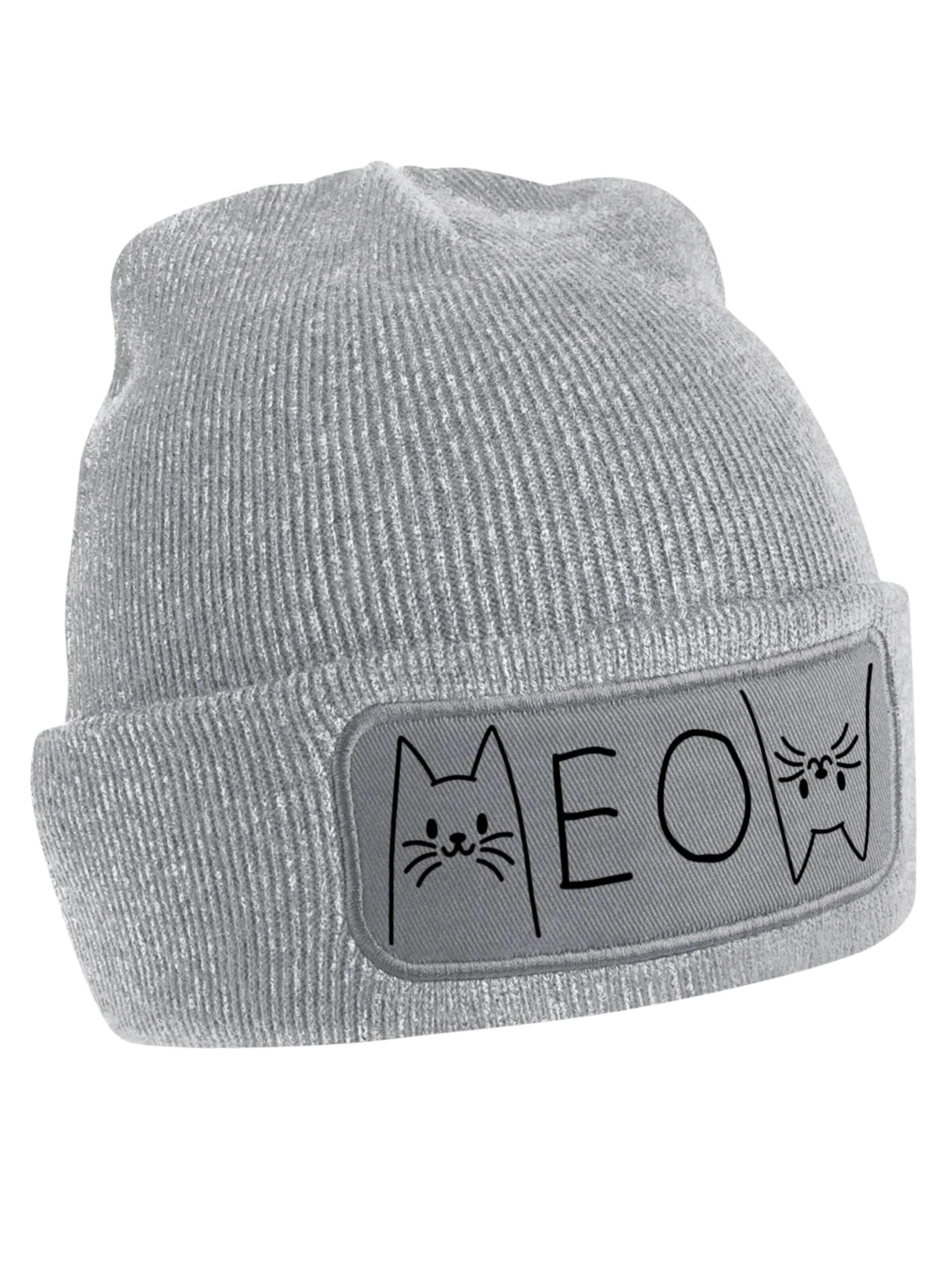 Youth Designz Mütze 'MEOW'‌‌‌‌‌‌ in Grau