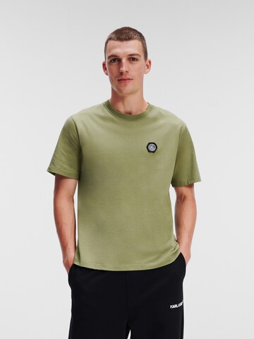 Karl Lagerfeld - Camisa 'Wax Seal' em verde: frente