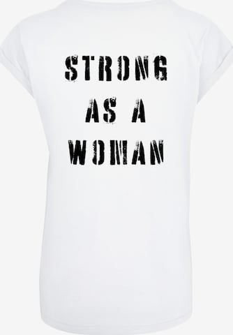 Merchcode Shirt 'WD - Strong As A Woman' in White