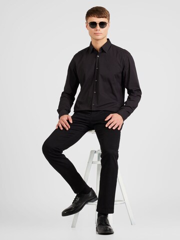 HUGO Slim fit Button Up Shirt 'Ermo' in Black