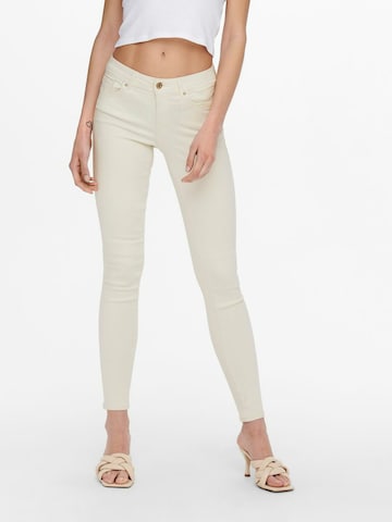 ONLY Skinny Jeans 'Wauw' in Wit: voorkant