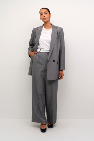 Kaffe Wide leg Pleat-front trousers 'Rey' in Grey