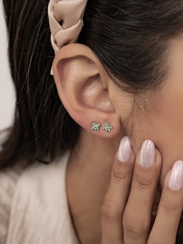 Hey Happiness - Pendientes 'Green Daisy' en oro