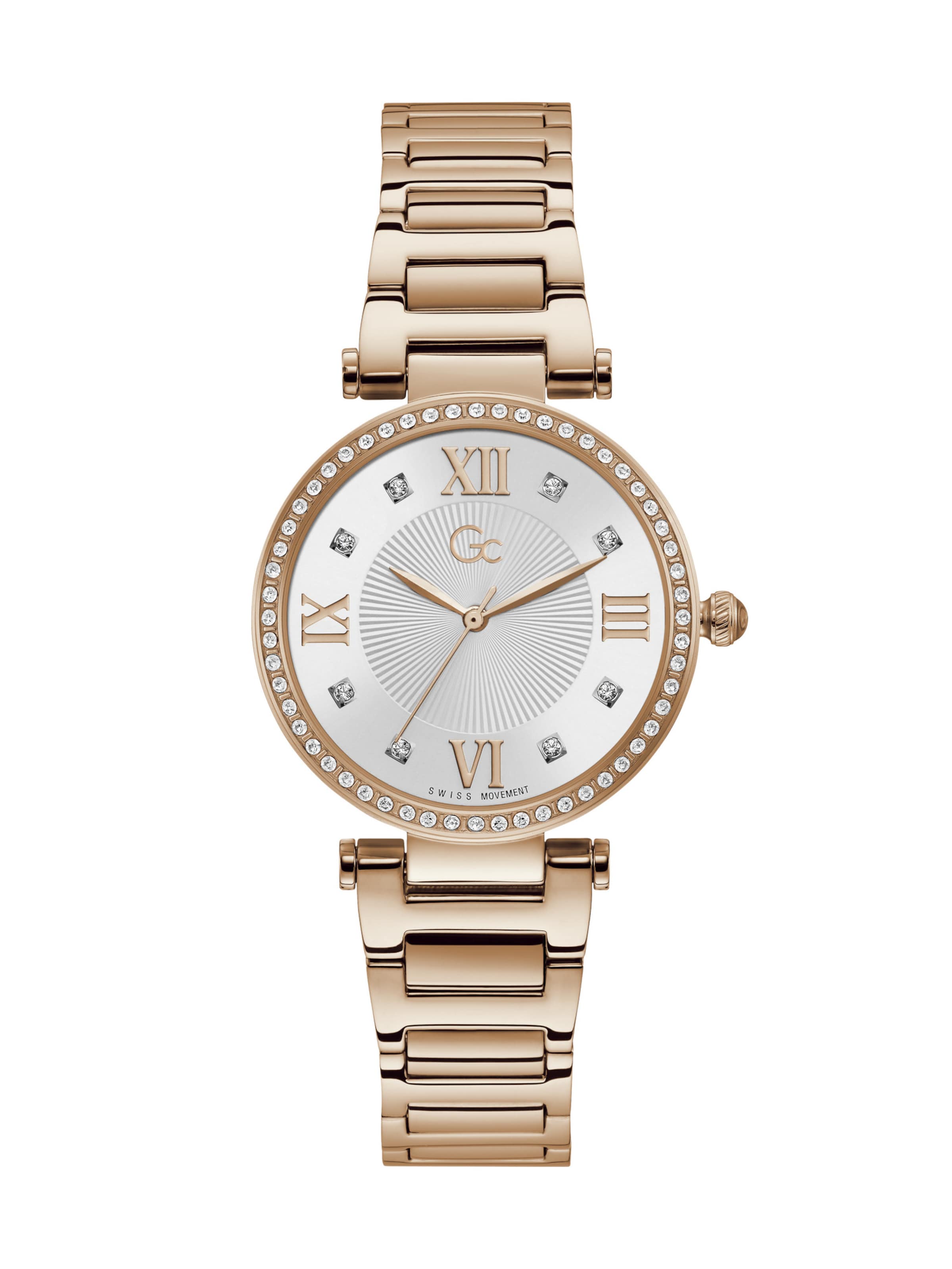 Gc Analoguhr 'Gc LadyCrystal' in Gold: Vorderseite