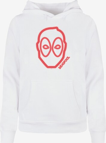 ABSOLUTE CULT Sweatshirt 'Deadpool - Neon Head' in White: front