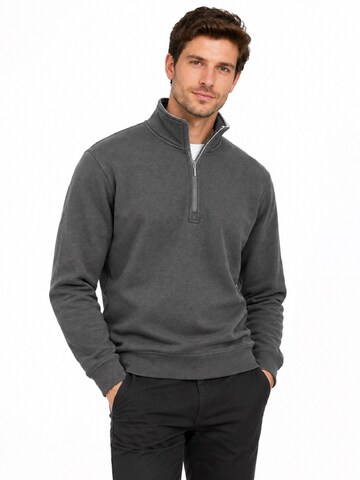 ØRN Workwear Sweatshirt 'ORN Grouse Quarter-Zip Sweatshirt – Marineblauw' in Grijs