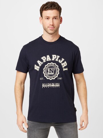 NAPAPIJRI T-shirt 'QUITO' i blå: framsida