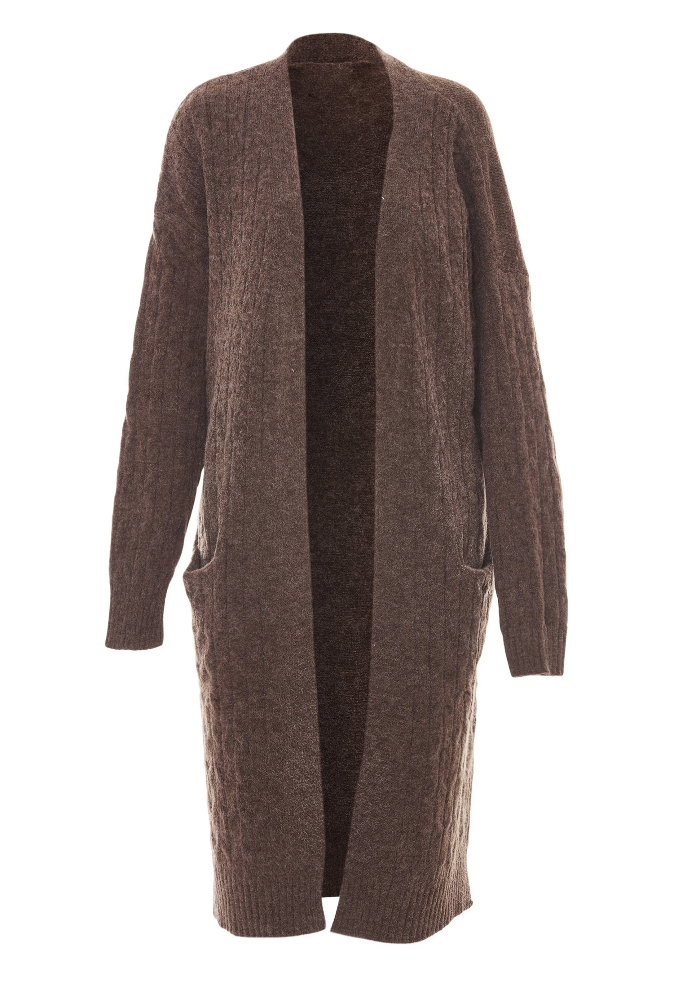 Tanuna - Casaco de malha em castanho: frente
