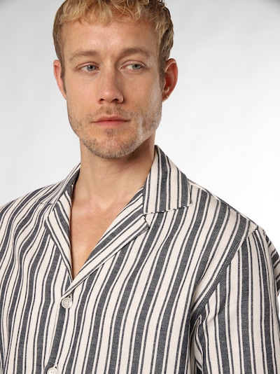 Finshley & Harding London Chemise 'Bryan' en marine / blanc cassé, Vue avec produit