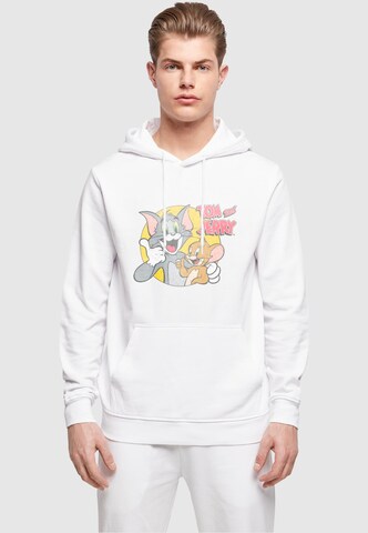 ABSOLUTE CULT Sweatshirt 'Tom And Jerry - Thumbs Up' in White: front