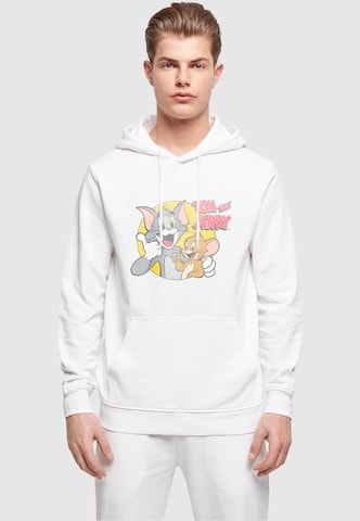 Sweat-shirt 'Tom And Jerry - Thumbs Up' ABSOLUTE CULT en blanc : devant