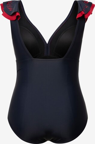 Ulla Popken Bustier Badeanzug in Blau