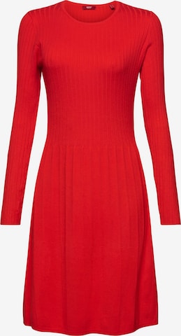 ESPRIT Knitted dress in Red: front