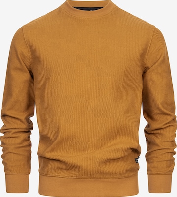 INDICODE JEANS Sweatshirt ' Jago ' in Bruin: voorkant