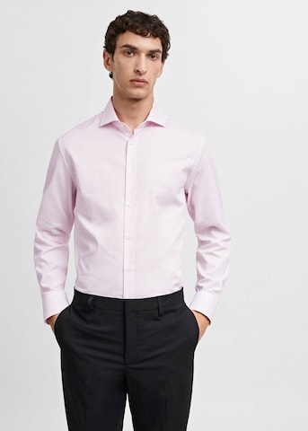 MANGO MAN Slim fit Overhemd 'Lakecity' in Roze: voorkant