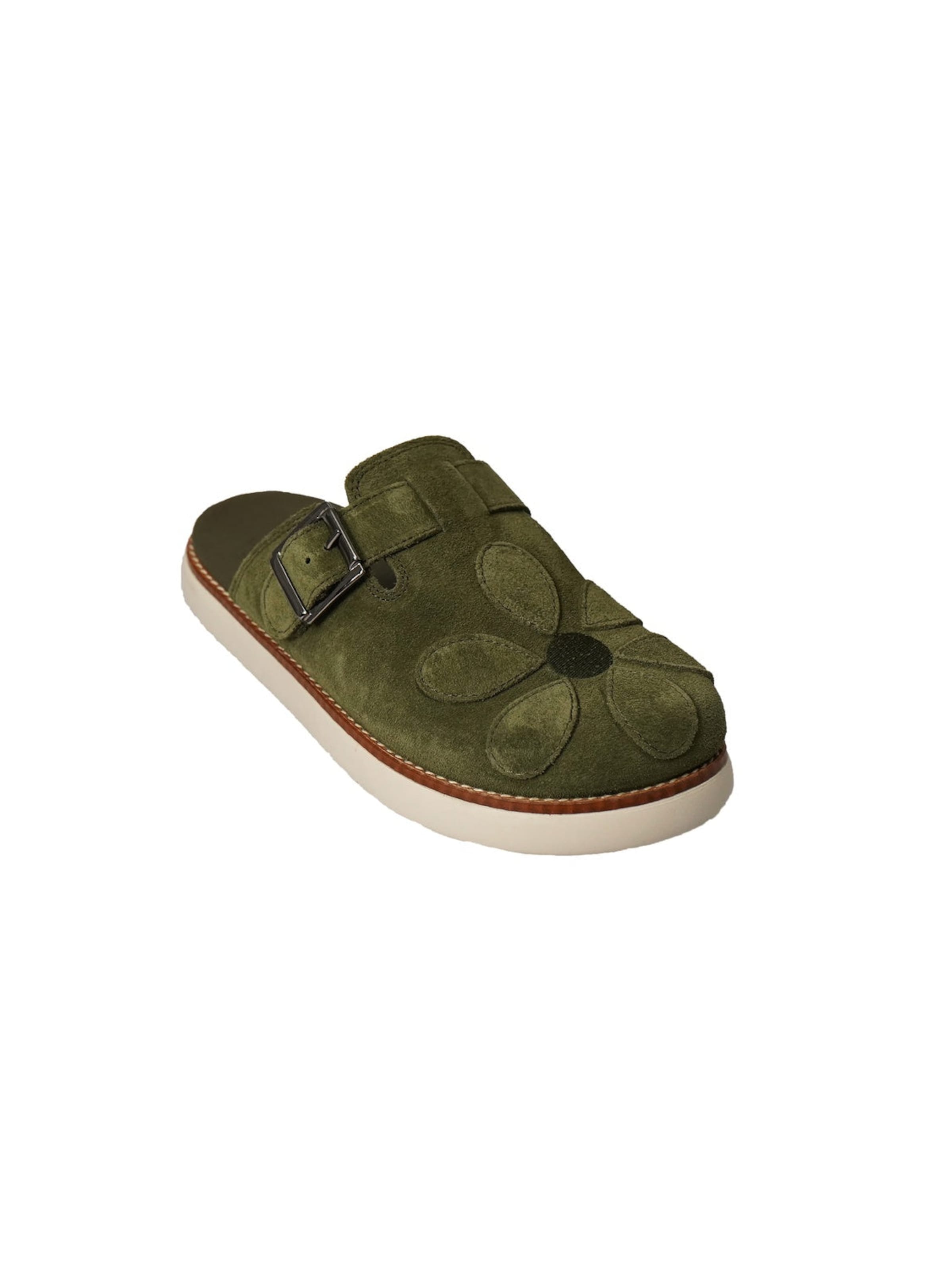 Clogs 'Blossom Shoes' di Yoxeone in verde: frontale
